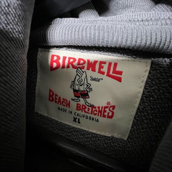 NWT Birdwell Beach Britches Cayuco Front Pockets Hoodie Gray Made In USA XL - Picture 5 of 5